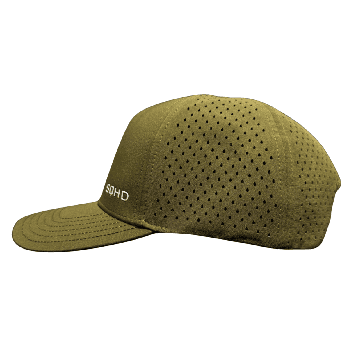 Mid-profile fishing cap with grip feature