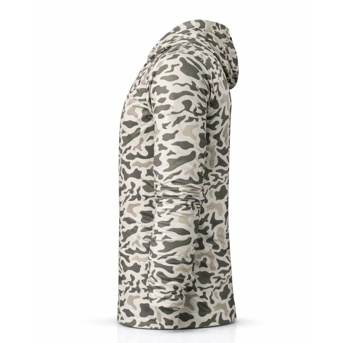 Marsh Camo hooded performance shirt for long days in sun and spray