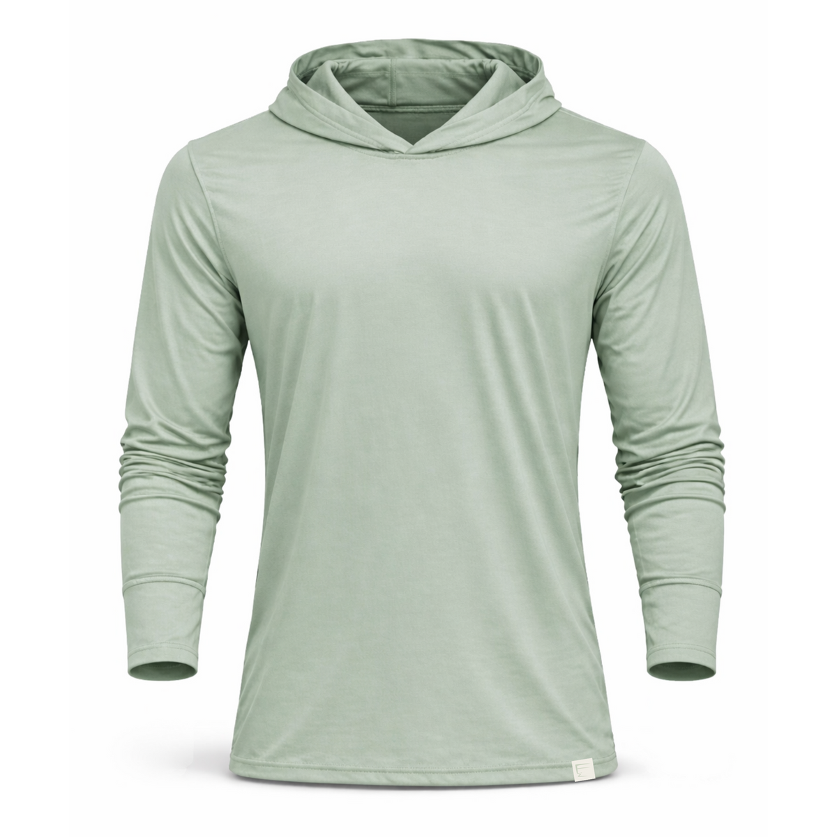 Sea Glass Pro Performance Hoodie with UPF 50 sun protection in muted coastal green